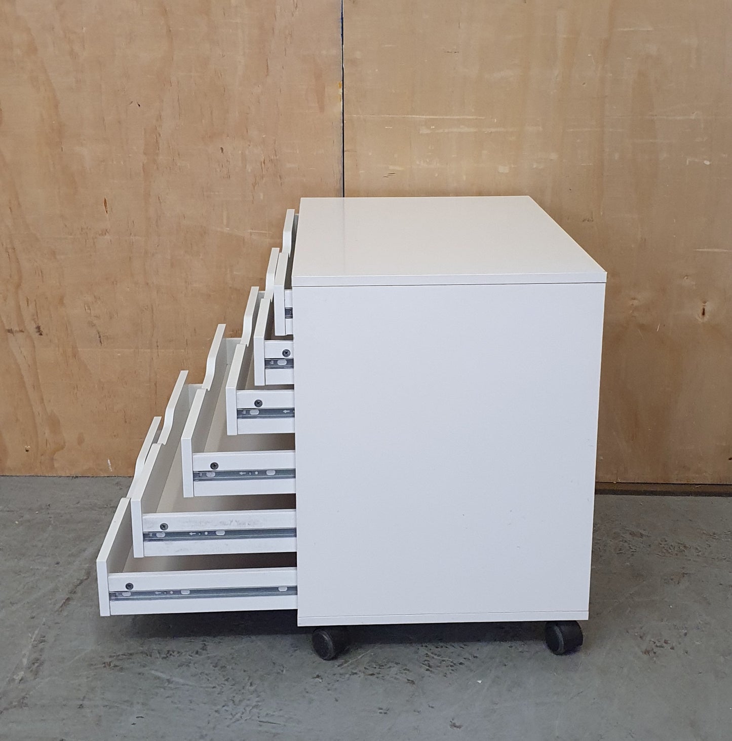 IKEA ALEX White Wood Storage Drawers on Castor Wheels - 241025-04