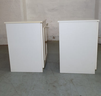 White Matching Wood Bedside Cabinets - EL100760/1