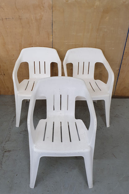 3 Matching Stackable Plastic Garden Chairs - EL102694 / EL102695 /EL102696