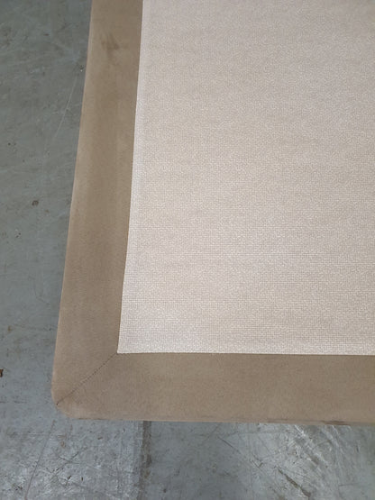 Tan Soft Suede Double Divan Bed Base with Matching Headboard - 103937 / 103944