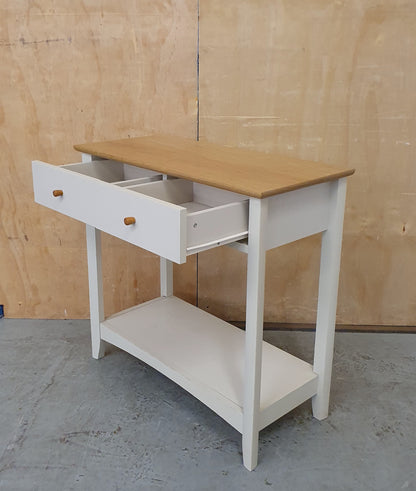 JOHN LEWIS 2 Tier Butterscotch Wood End Table with 2 Top Drawers - EL104471