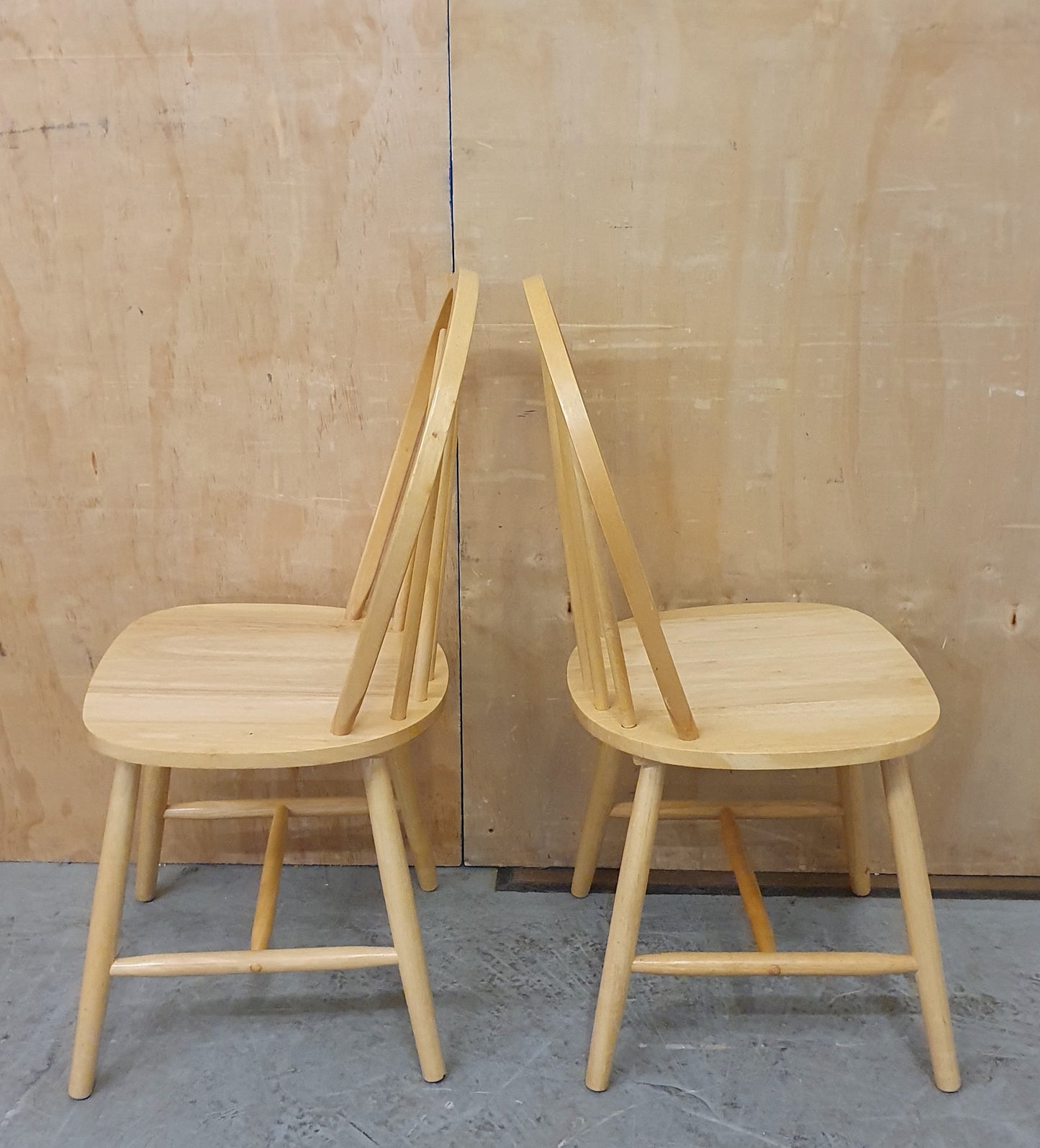 2 Matching Pine Spindle Back Dining Chairs - 104416 / 104417