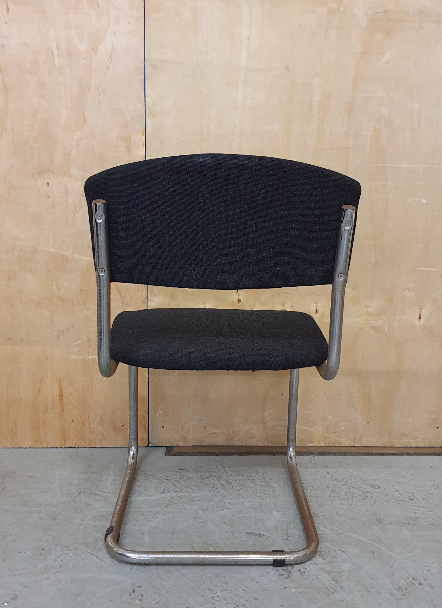 Black Fabric Chair with Chrome Frame - EL103048