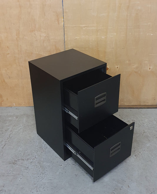 Small Black 2 Drawer Metal Filing Cabinet - 150825-11