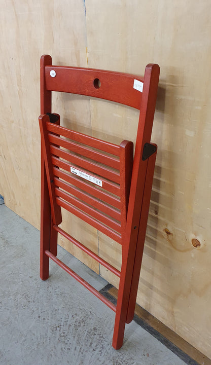 IKEA Single Red Wooden Slatted Seat Folding Chair - 103854