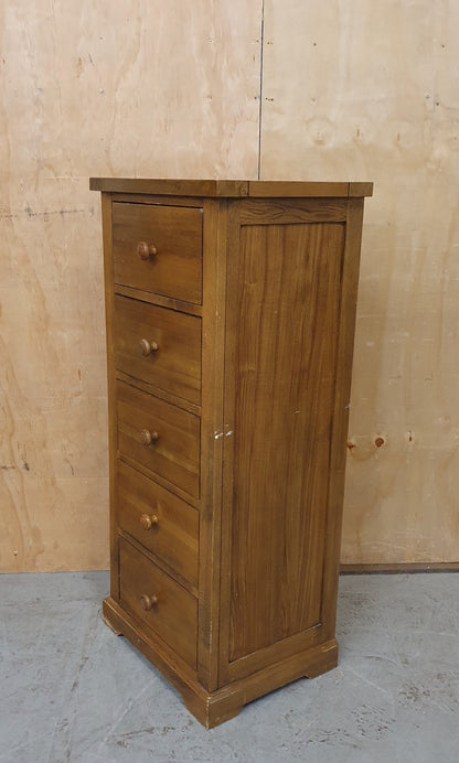 5 Drawer Wood Tallboy with Round Wood Handles - 103563