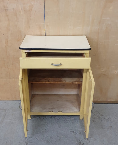 Vintage Small 2 Door 1 Drawer Free Standing Wood Kitchen Cabinet - 104033