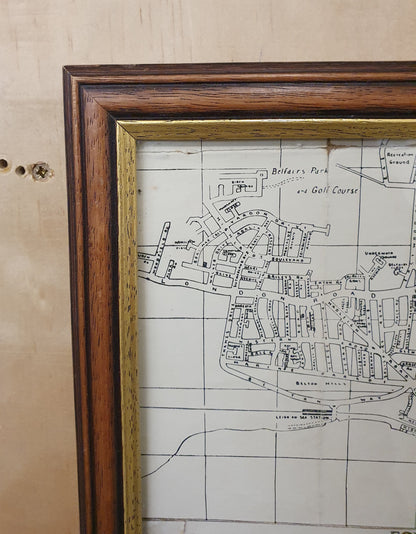 Large Southend on Sea Map in Wooden Frame - 050425-01