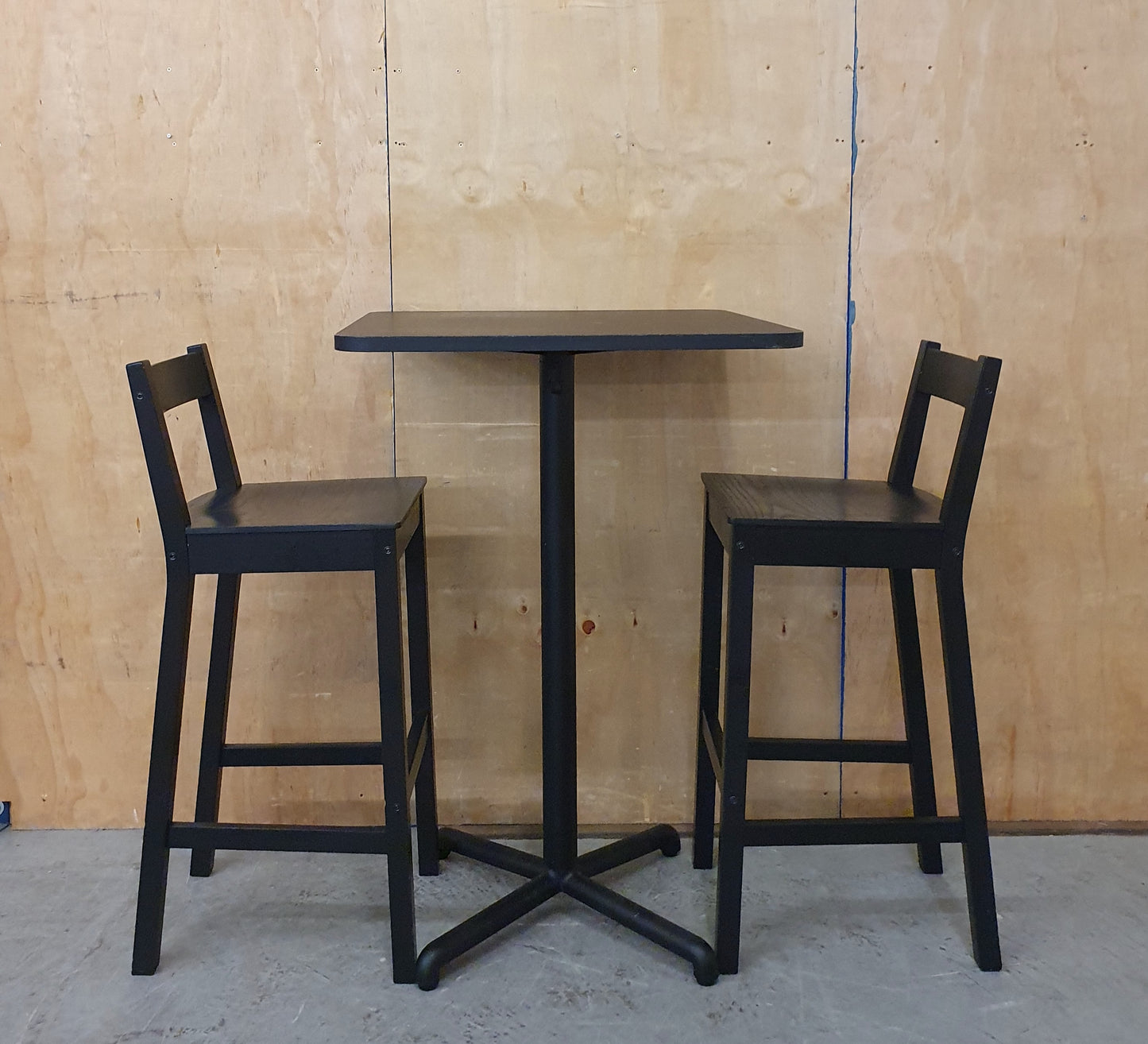 IKEA STENSELE Black High Table and 2 Tall Chairs - 104436 / 104437 / 104438
