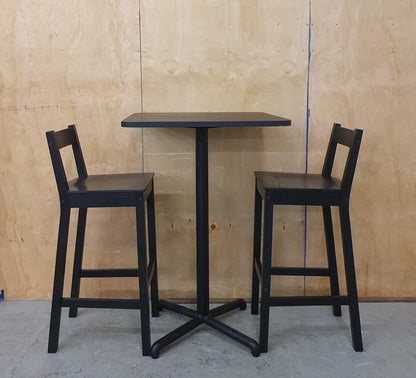 IKEA STENSELE Black High Table and 2 Tall Chairs - 104436 / 104437 / 104438