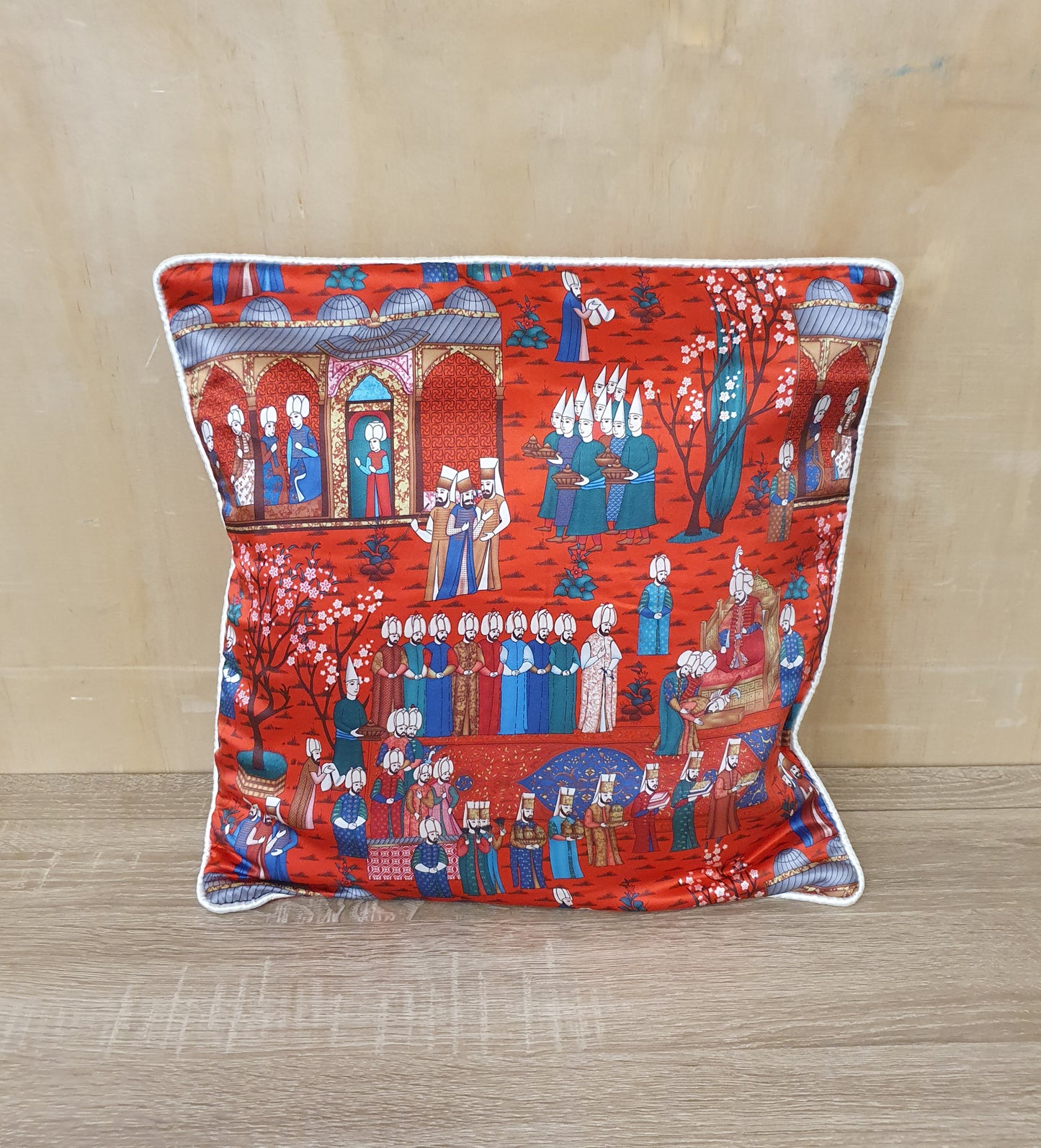 MAYRIDGES Silk Cushion Cover with Printed Design Zip - M140824-03