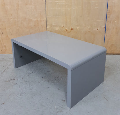 Large Curved Grey High Gloss Modern Coffee Table - 104046