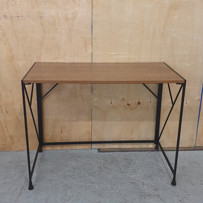 Small Modern Desk with Wood Top and Black Metal Frame - 104835