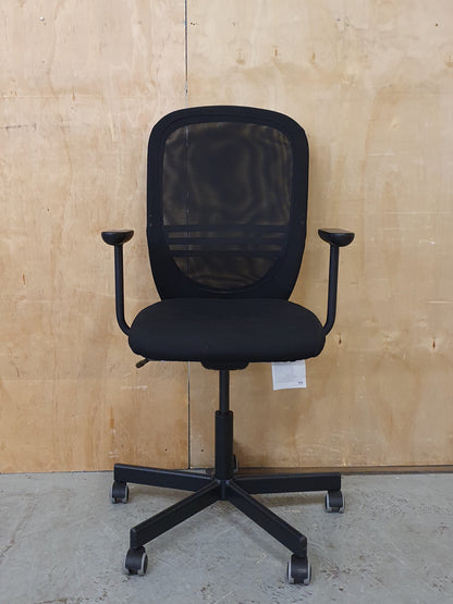 IKEA FLINTAN Black Ergonomic Mesh Back Rest Height Adjustable Office Chair - 103924