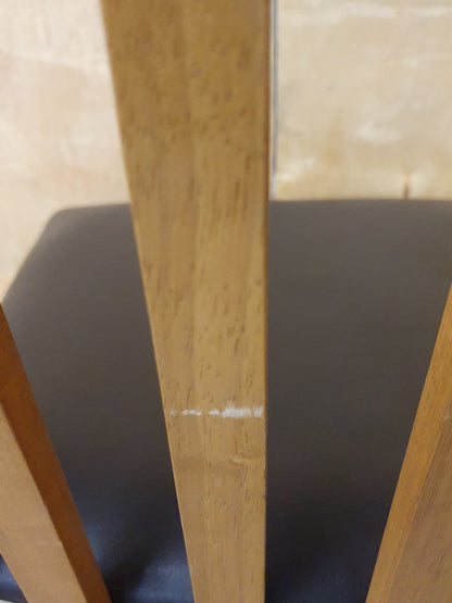Single Oak Framed Dining Chair with Brown Faux Leather Seat - EL104366