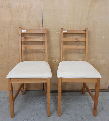 IKEA Matching Pair of Wooden Dining Chairs - EL103877 / EL103878