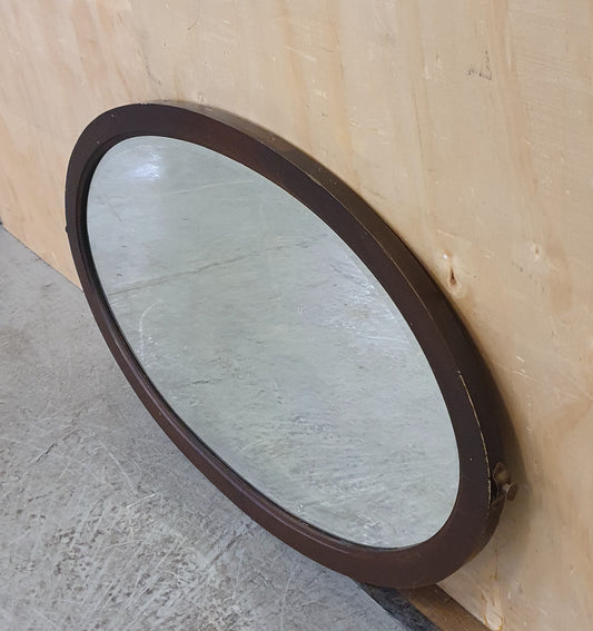 Vintage Oval Mahogany Hanging Mirror -104832