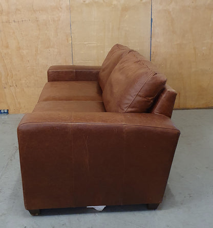 NEXT Brown Soft Leather 2 Seater Sofa Bed - 103909