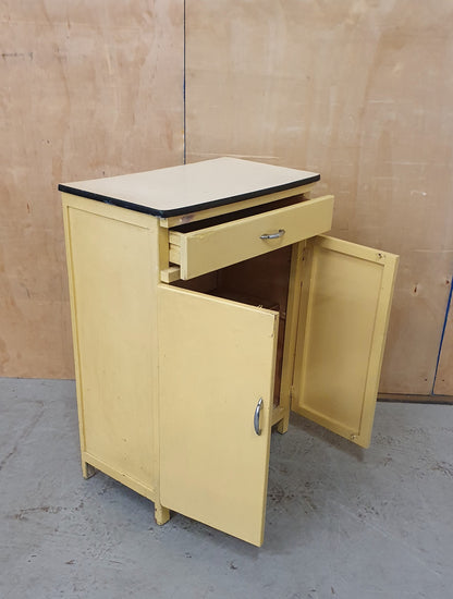 Vintage Small 2 Door 1 Drawer Free Standing Wood Kitchen Cabinet - 104033