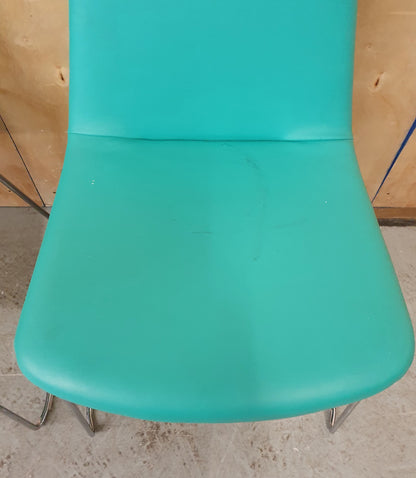 HITCHMYLIUS 2 Matching Turquois Soft Leather Chairs - EL104088 / EL104099