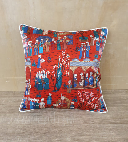 MAYRIDGES Silk Cushion Cover with Printed Design Zip - M140824-04