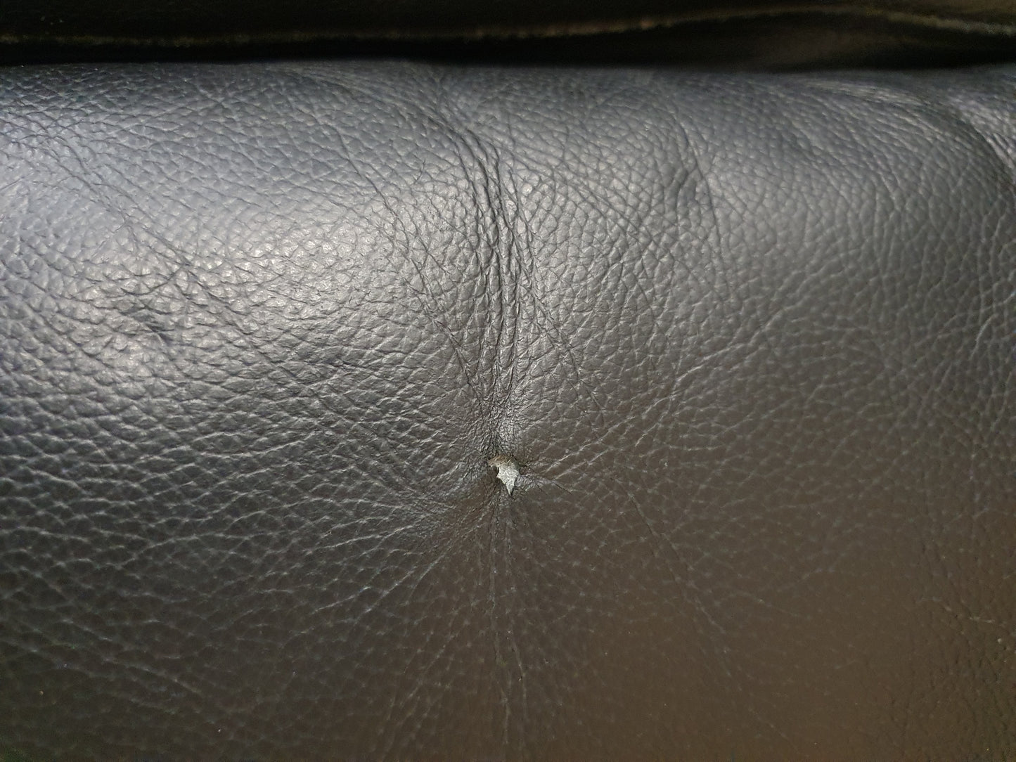 Black Leather 2 seater Sofa - 104108