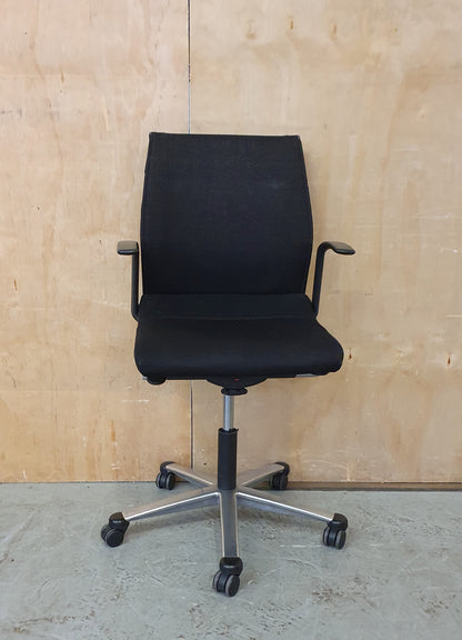 Black Fabric Office Chair on Castor Wheels - 104340