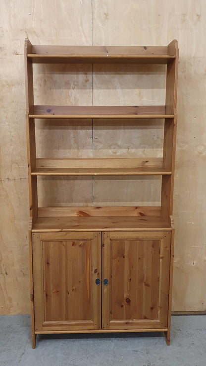 Tall Wooden Shelving Unit with 2 Bottom Doors - 103386