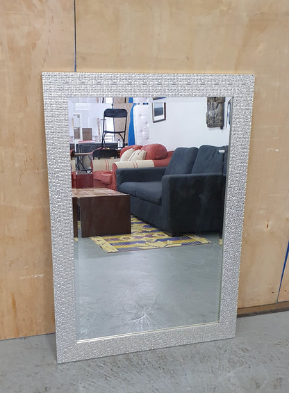 Silver Reflective Mozaic Tiled Frame Large Mirror - EL102811