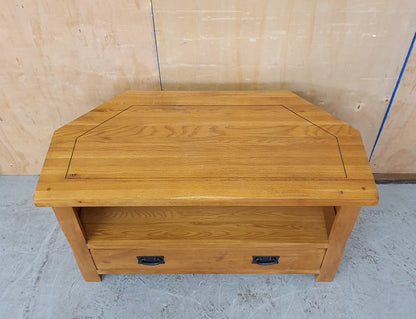 Solid Oak TV Stand with Drawer - EL104257