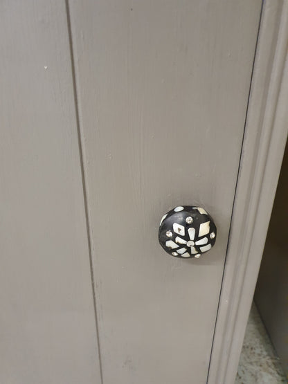 2 Grey Matching Bedside Cabinets with Removable Glass Top - 102749 / 102750