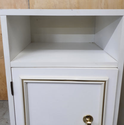 2 Matching White Wood Bedside Cabinets with Gold Trim - EL101459 / EL101460