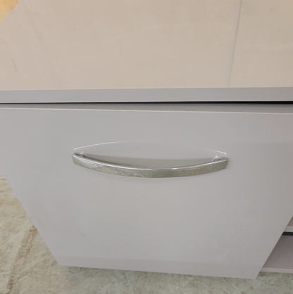 Large Grey High Gloss TV Stand with 2 Doors and Centre Shleving - 104045