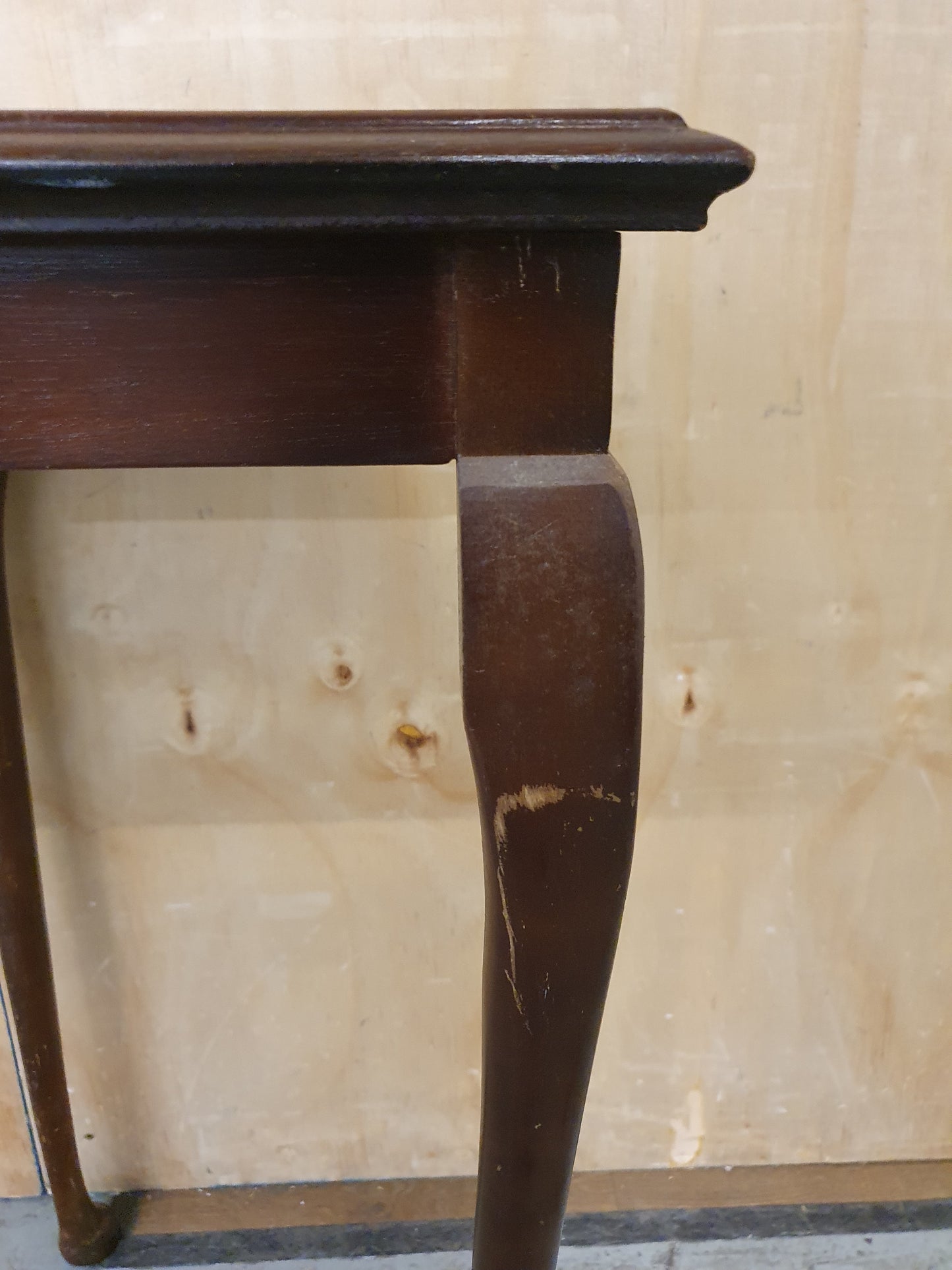 Mahogany Half Moon Glass Top Table with Cabriole Legs - 104900