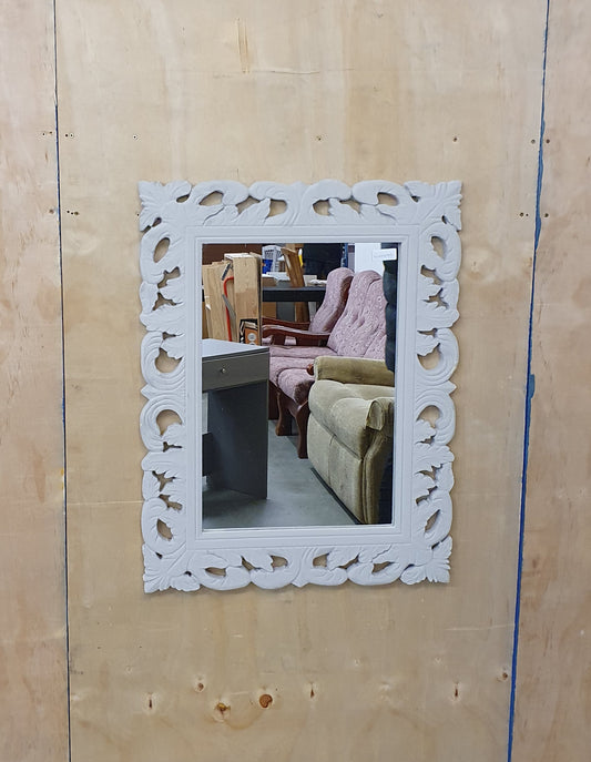 Grey Ornate Clay Mirror - EL101495