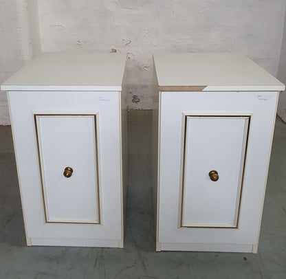 White Matching Wood Bedside Cabinets - EL100760/1