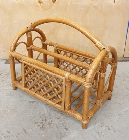 Cane 2 Sectioned Magazine Rack with Heart Shaped Sides - EL102912