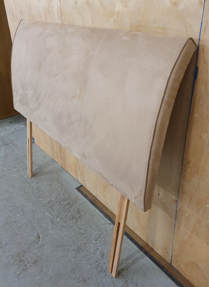 Light Brown Suede Double Headboard - 104876