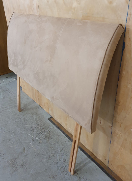 Light Brown Suede Double Headboard - 104876