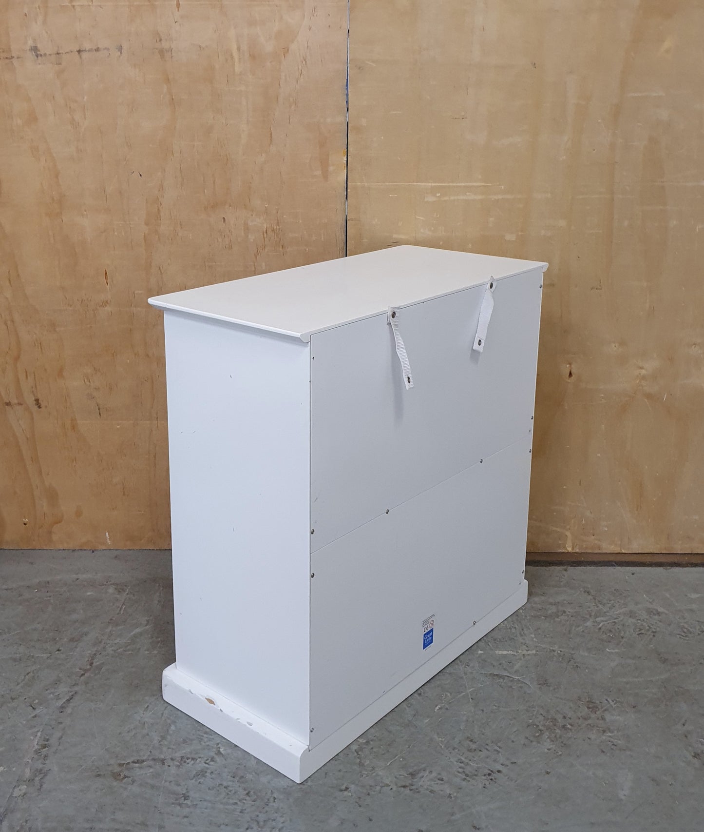 Small 4 Cubby Hole Shelving Unit with 2 Canvas Storage Boxes - EL104591