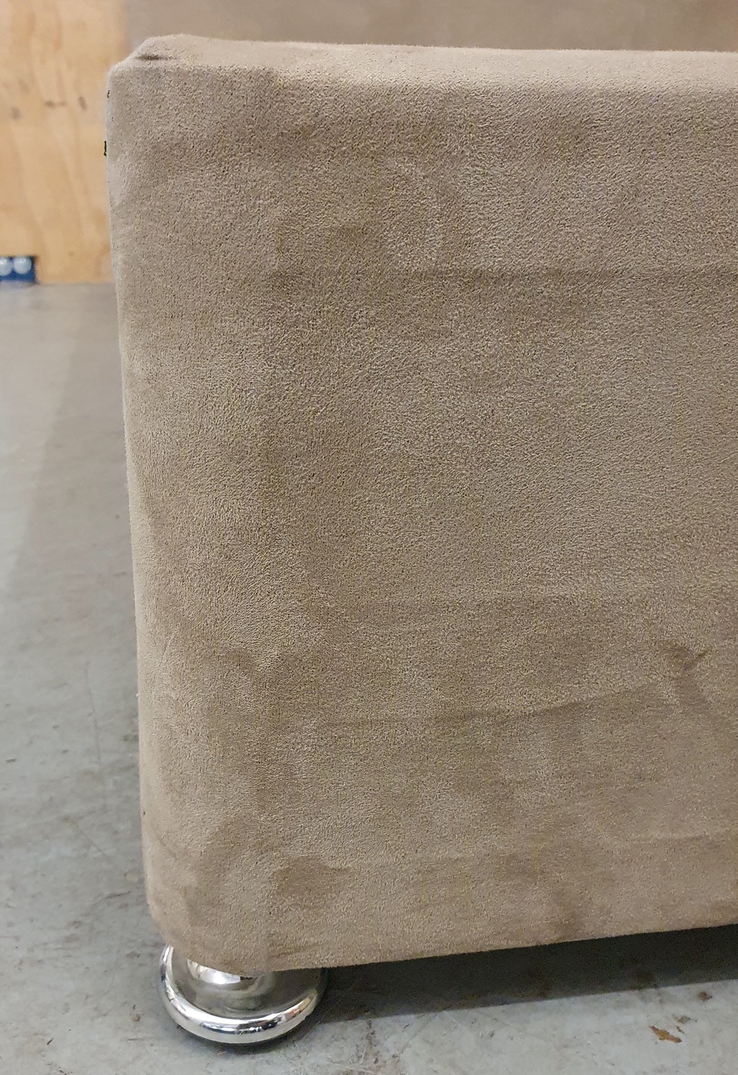 Tan Soft Suede Double Divan Bed Base with Matching Headboard - 103937 / 103944