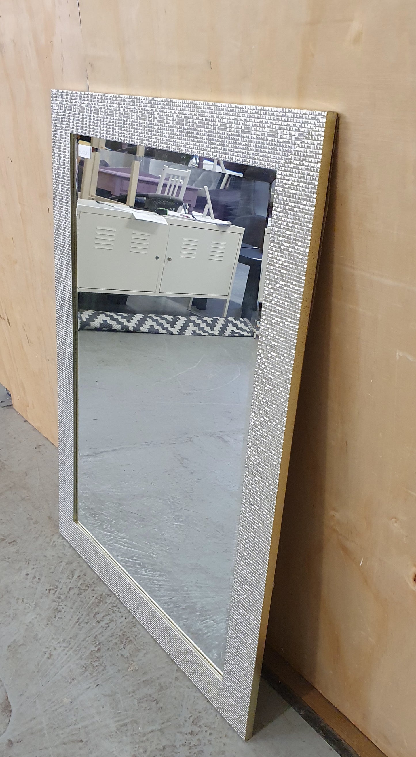 Silver Reflective Mozaic Tiled Frame Large Mirror - EL102811