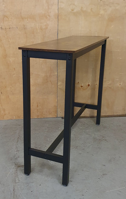 Long Wood Top Bar Table with Black Metal Frame - 104893