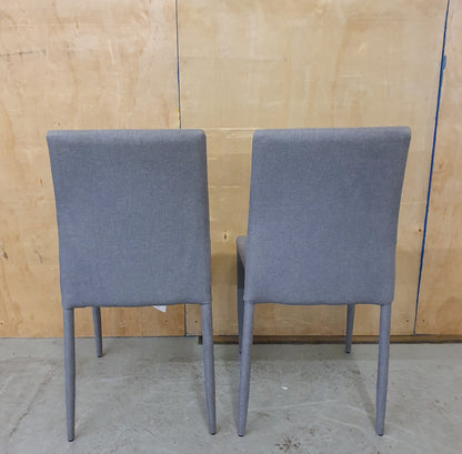 2 Grey Matching Fabric Stackable Dining Chairs - 103110 / 103111