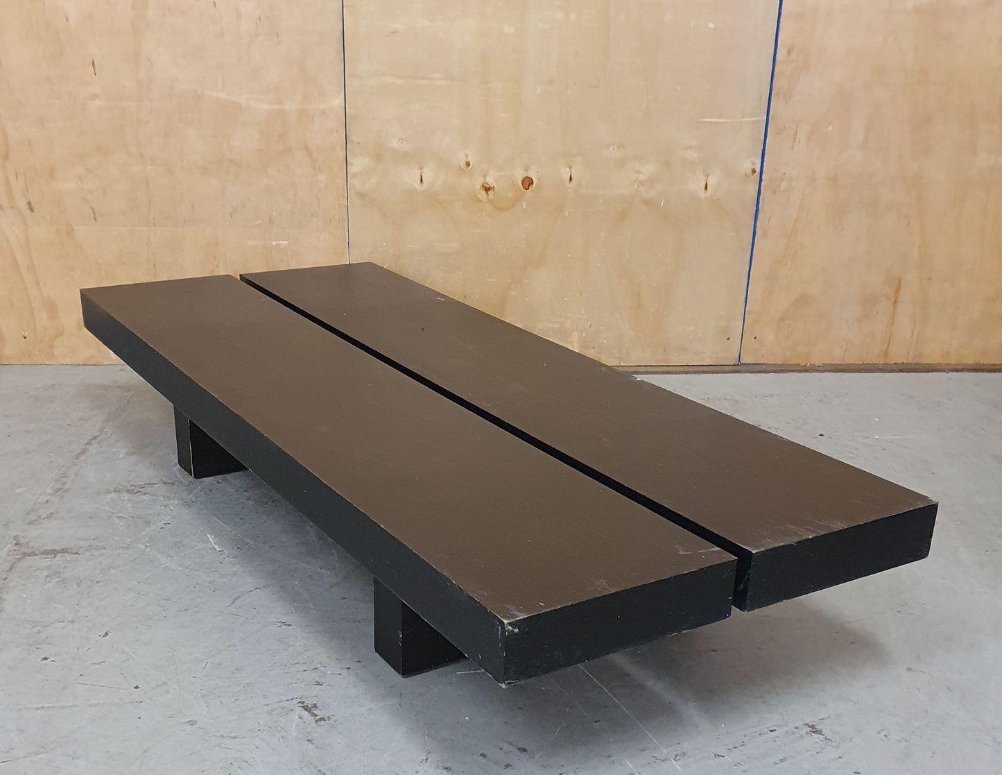 Low Dark Wood Plank Coffee Table - 104950