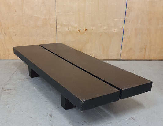 Low Dark Wood Plank Coffee Table - 104950