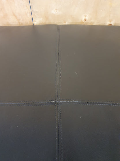 Large Black Faux Leather Ottoman / Pouffe - 104827