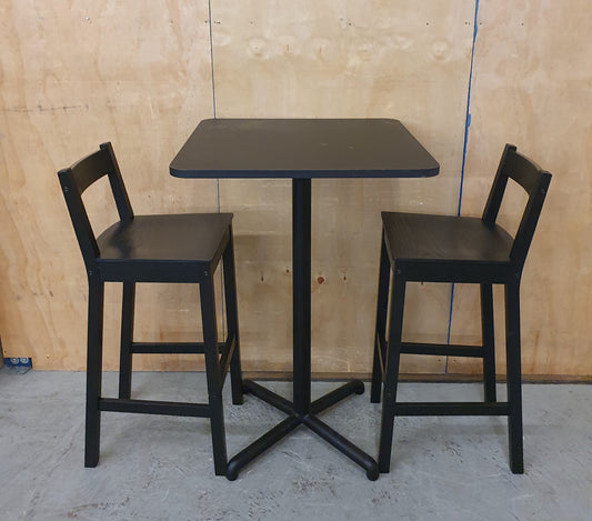IKEA STENSELE Black High Table and 2 Tall Chairs - 104436 / 104437 / 104438