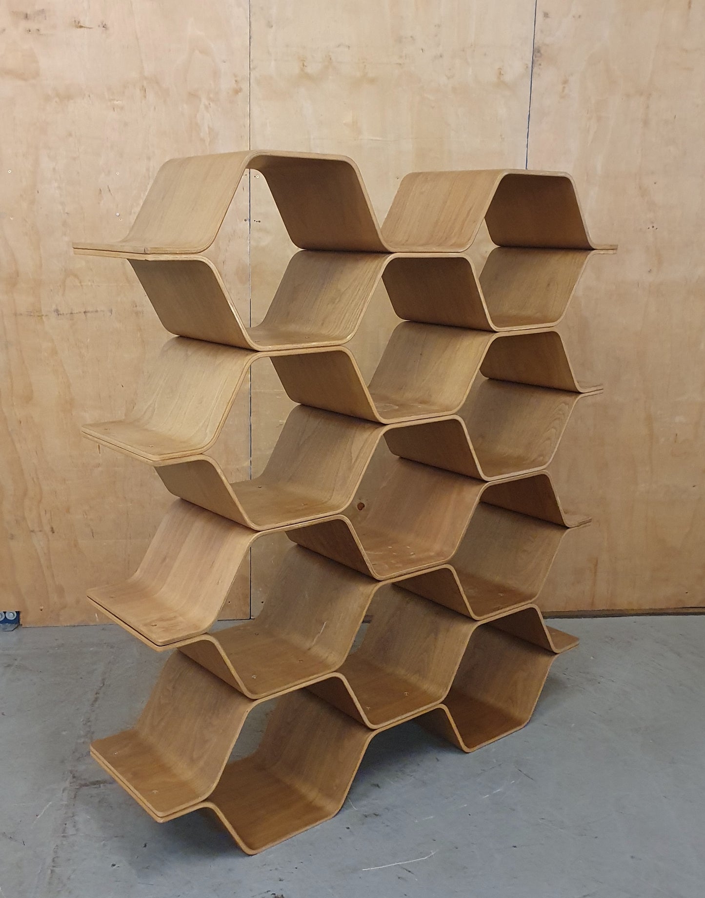 Large Hexagon Shape Wood Shelving Unit - 110925-12