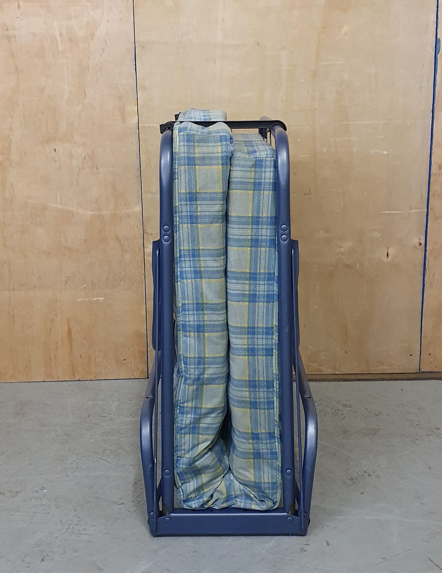 Blue Folding Bed with Mattress and Metal Frame - 281024-06